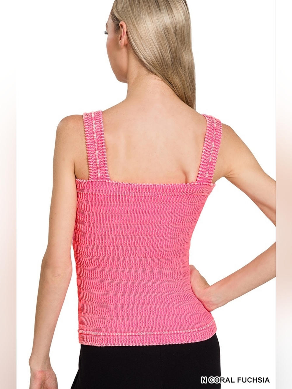 Zenana Seamless Winkle Stone Washed Tank Top- Sensory-Friendly - Picture 2 of 5